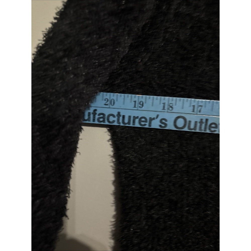 Forever 21 Woman's FuzzyCardigan Oversized Gold Chain Sweater Black Size Med - Picture 11 of 12